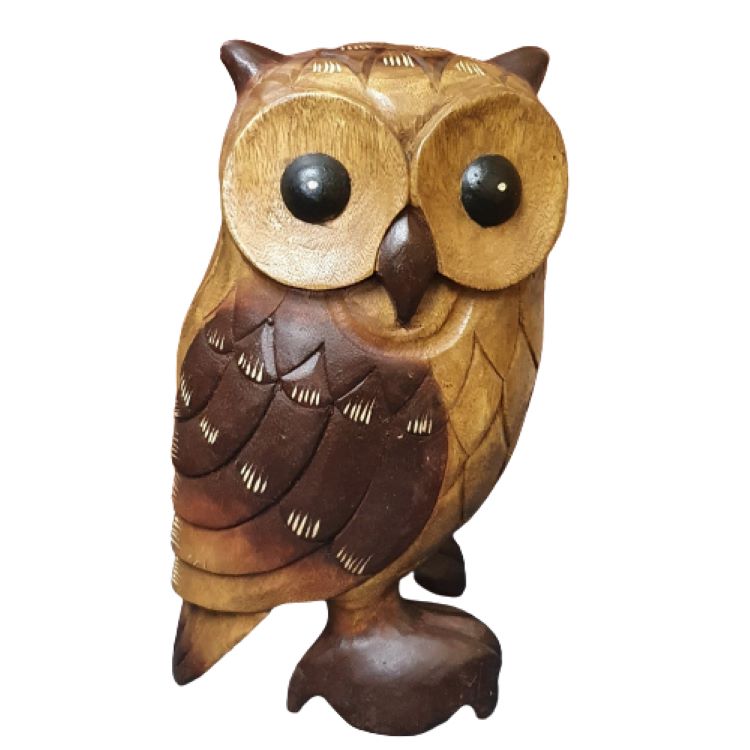 Hand carved Wooden Owl 16" tall